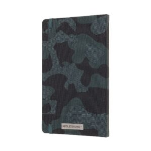 Moleskine Limited Collection Blend Textile Notebook, Hard Cover, Large (5" x 8.25") Ruled/Lined, Camo Green, 240 Pages