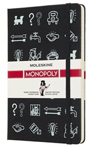 moleskine limited edition monopoly notebook, hard cover, large (5" x 8.25") ruled/lined, 240 pages