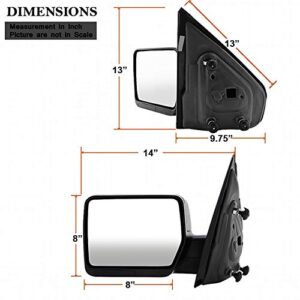 AKKON - For 04-14 F150 F-150 Pickup Truck Extendable Towing Manual Mirrors Passenger Right Side Replacement