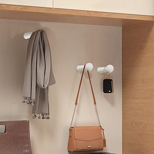 Svaitend Screw-On Solid Wood Hook Coat Hook Towel Hook Shaker Pegs for Bathroom Livingroom Garden 10 Pieces (White Paint)