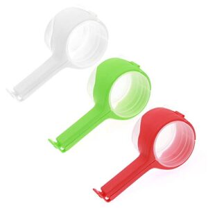 food bags clips, bag sealing clips with discharge nozzles plastic bag moisture sealing clamp food saver kitchen snack tool 3pcs