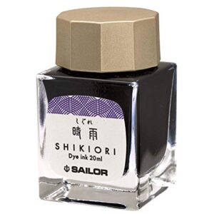 sailor 13-1008-201 fountain pen, bottle ink, four seasons weave, 16 night dream, time rain