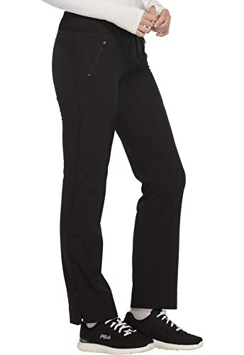 Cherokee Infinity Drawstring Scrub Pants for Women, Stretch Performance Fabric CK100A, M, Black