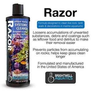 Brightwell Aquatics Razor Marine - Unique Systemic Cleaner for Marine Aquariums, 500 ml