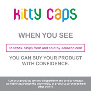 Kitty Caps Nail Caps for Cats | Safe, Stylish & Humane Alternative to Declawing | Stops Snags and Scratches, Medium (9-13 lbs), Black with Gray Tips & Baby Blue