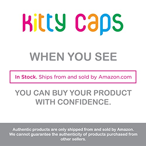 Kitty Caps Nail Caps for Cats | Safe, Stylish & Humane Alternative to Declawing | Stops Snags and Scratches, Medium (9-13 lbs), Black with Gray Tips & Baby Blue