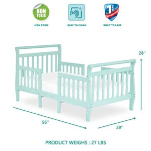 Dream On Me Emma 3-In-1 Convertible Toddler Bed In Mint, Converts To Two Chairs And-Table, Low To Floor Design, JPMA Certified, Non-Toxic Finishes, Safety Rails