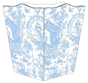marye-kelley wb444- blue toile wastepaper basket