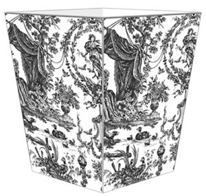 marye-kelley wb443-black toile wastepaper basket