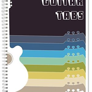 BookFactory Guitar Tablature Notebook/Guitar Music Tabs Journal - 120 Pages, Wire-O, 8 1/2 x 11 Tablature Format (JOU-120-7CW-A(Guitar-Tabs))