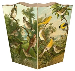 marye-kelley wb198 - antique bird wastepaper basket
