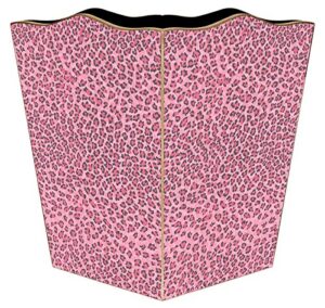 marye-kelley wb803 -pink leopard wastepaper basket