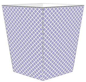marye-kelley- lavender chelsea wastepaper basket, wood wastepaper basket, decoupage, handmade, made in the usa