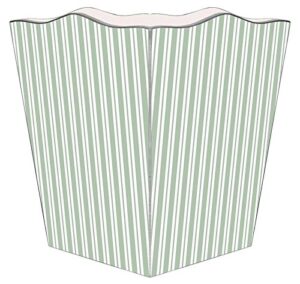 marye-kelley wb1123 - sage stripe wastepaper basket