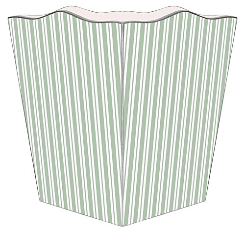 Marye-Kelley WB1123 - Sage Stripe Wastepaper Basket