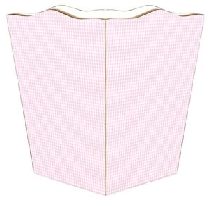 marye-kelley wb664-pink gingham wastepaper baskets