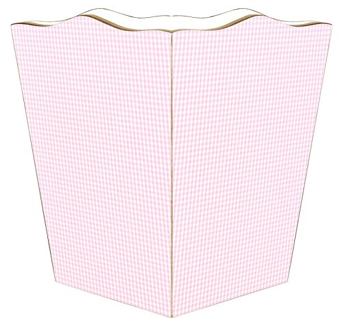 Marye-Kelley WB664-Pink Gingham Wastepaper Baskets