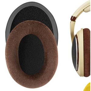 geekria comfort velour replacement ear pads for sennheiser hd598, hd598se, hd598cs, hd595, hd599, hd599 se headphones ear cushions, headset earpads, ear cups repair parts (brown)