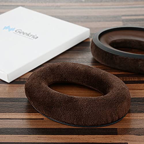 Geekria Comfort Velour Replacement Ear Pads for Sennheiser HD598, HD598SE, HD598CS, HD595, HD599, HD599 SE Headphones Ear Cushions, Headset Earpads, Ear Cups Repair Parts (Brown)