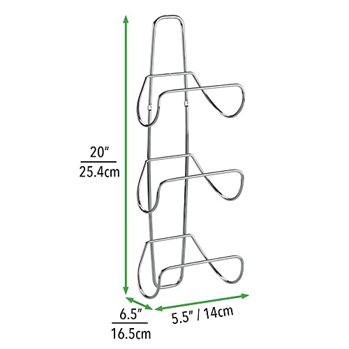 mDesign Metal Wall Mount 3 Level Bathroom Towel Rack Holder & Organizer - for Storage of Towels, Washcloths, Hand Towels, Robes - 2 Pack - Chrome