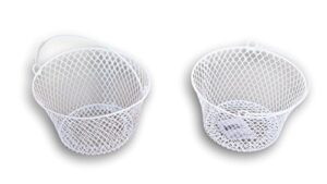 greenbrier essentials small white metal storage baskets - set of 2