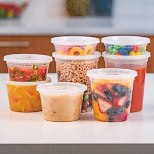 EDI [24 OZ, 250 Sets] Wholesale Plastic Deli Food Storage Containers with Airtight Lids | Microwave-, Freezer-, Dishwasher-Safe | BPA Free | Heavy-Duty | Meal Prep | Leakproof | Recyclable