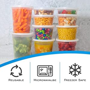 EDI [24 OZ, 250 Sets] Wholesale Plastic Deli Food Storage Containers with Airtight Lids | Microwave-, Freezer-, Dishwasher-Safe | BPA Free | Heavy-Duty | Meal Prep | Leakproof | Recyclable