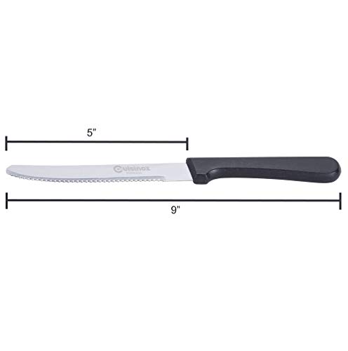 CUISINOX Steak Knife Set of 4 Black Polypropylene Handle, with Rounded Tip