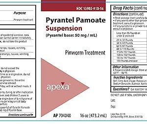 Apexa Pyrantel Pamoate Suspension, 50mg / mL, 16 Ounce
