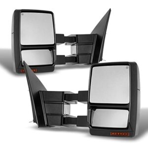 akkon - for 2004-2014 ford f150 power + heated + led signal + puddle tow side v2 style left + right side mirror