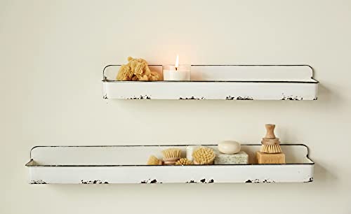 Creative Co-Op DA8541 White Wall Shelves, 2 Count