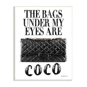 Stupell Industries Glam Bags Under My Eyes Black Bag Wall Plaque Art, Proudly Made in USA