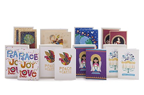 Hallmark UNICEF Boxed Christmas Cards, Peace Joy Love Lettering (12 Cards and 13 Envelopes) (1XPX2015)