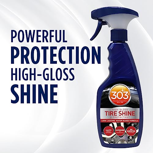 303 High Gloss Tire Shine & Protectant - Long-Lasting, Water-Based Formula - Superior UV Protection - No Harmful Silicones - Prevents Cracking - 16 fl. oz. (30395CSR) Packaging May Vary