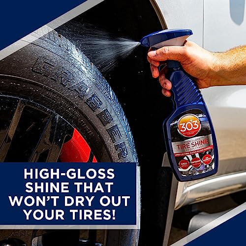 303 High Gloss Tire Shine & Protectant - Long-Lasting, Water-Based Formula - Superior UV Protection - No Harmful Silicones - Prevents Cracking - 16 fl. oz. (30395CSR) Packaging May Vary