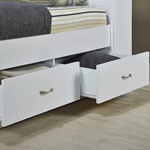 Hodedah Twin-Size Captain Bed with 3-Drawers and Headboard in White