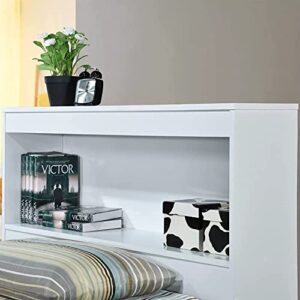 Hodedah Twin-Size Captain Bed with 3-Drawers and Headboard in White