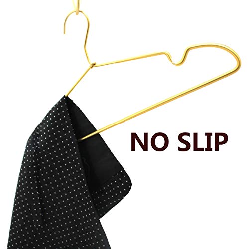 Koobay 12.6" Matte Gold Metal Kids Baby Hangers, 10Pack, Non Slip, Suit for Coated Wire Children Clothes Hangers, Closet Storage,Retail Display Space Saving for Toddler Coats Infant Hangers