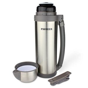 Pioneer Flasks Large Vacuum Flask, 1.8L, Gebürsteter Stahl