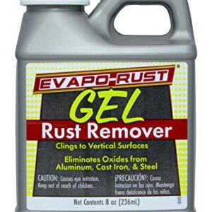 CRC Evapo-Rust Gel Rust Remover, 8 Fl Oz, Rust Remover for Vertical Surfaces, Eliminates Oxides from Aluminum, Cast Iron, and Steel