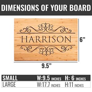 Personalized Cutting Board, Housewarming Gift | 9x6 |12 Designs & 2 Sizes, Wedding Gifts for Couple, Anniversary & Kitchen Sign - Bamboo Rectangular #G