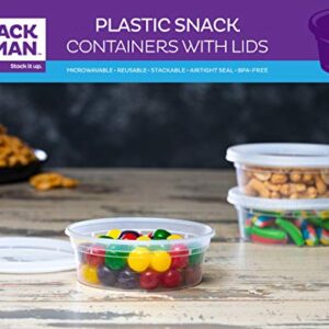 [48 Sets - 8 oz.] Plastic Containers with Lids - Slime Containers 8 oz - Small Containers with Lids