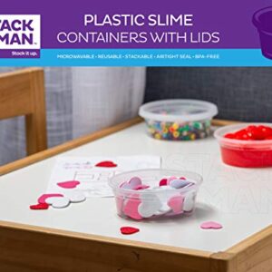 [48 Sets - 8 oz.] Plastic Containers with Lids - Slime Containers 8 oz - Small Containers with Lids