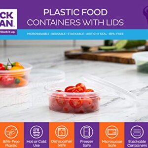 [48 Sets - 8 oz.] Plastic Containers with Lids - Slime Containers 8 oz - Small Containers with Lids