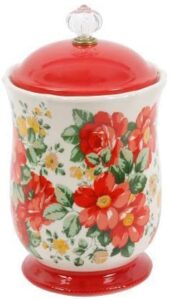 the pioneer woman pioneer vintage floral canister w/acrylic knob