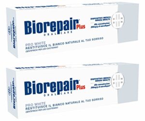 biorepair pro white daily toothpaste - 2.54 fluid ounces (75ml) tubes (pack of 2) [ italian import ]