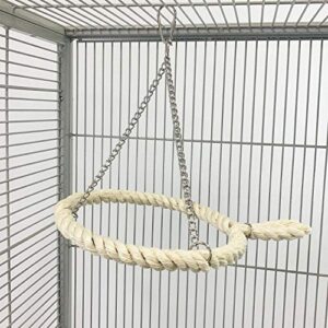 Sisal Swing - Natural Rope Interactive Hanging Swing Perch Cage Accessory Toy - Sugar Gliders, Squirrels, Degus, Opossums, Marmosets, Monkeys, Parrots, Birds, Rats & Other Small Pets