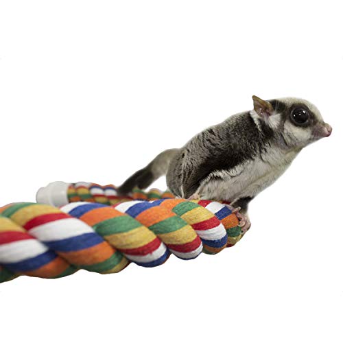 34 Inch Flex Rope (Large) - Bendable Fun Climbing Perch Cage Accessory Toy - Sugar Gliders, Squirrels, Degus, Marmosets, Monkeys, Parrots, Birds, Rats & Other Small Animals