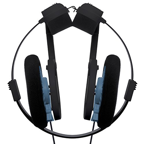 Koss Porta Pro with Microphone and Remote On-Ear Headphones, in-Line Microphone and Touch Remote Control, Collapsible Design, Wired with 3.5mm Plug, Black and Silver