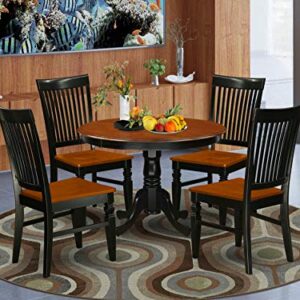 East West Furniture HLWE5-BCH-W Dining Set, 5 Pieces